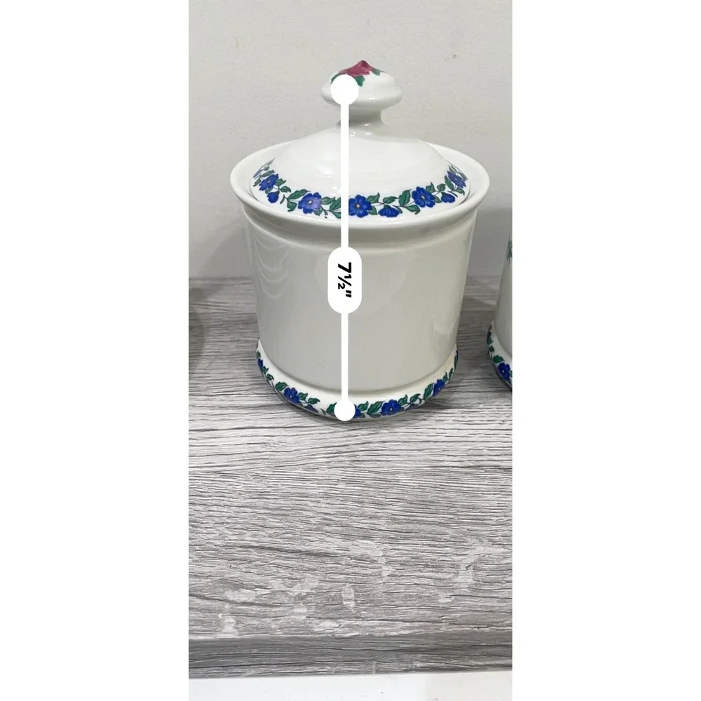 Kurt Hammer Vintage German Floral‎ Ceramic Canister Set of 3 Salz Mehl Kakao